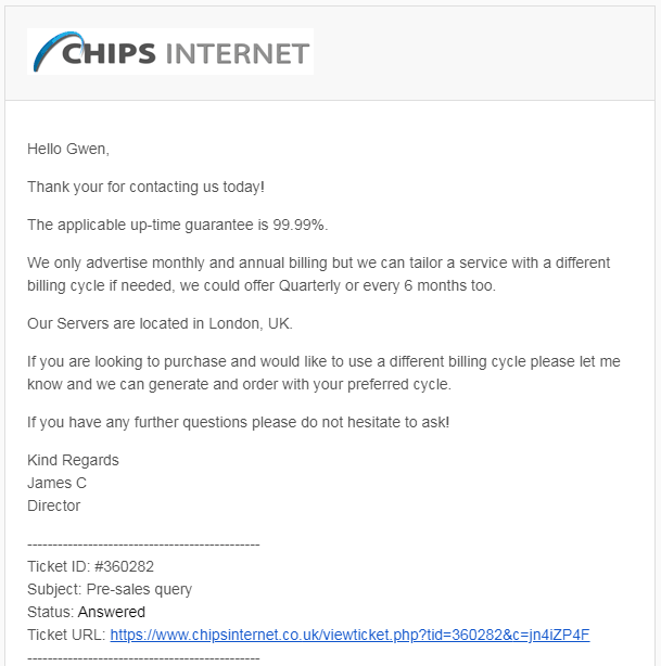 Chips Internet communication