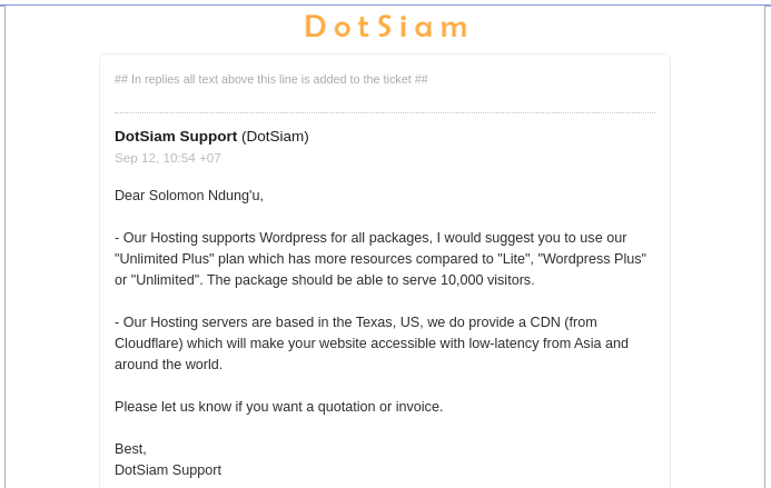 Dot Siam Email Reply