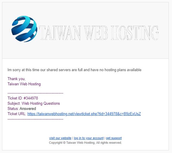 Taiwan Web Hosting Support