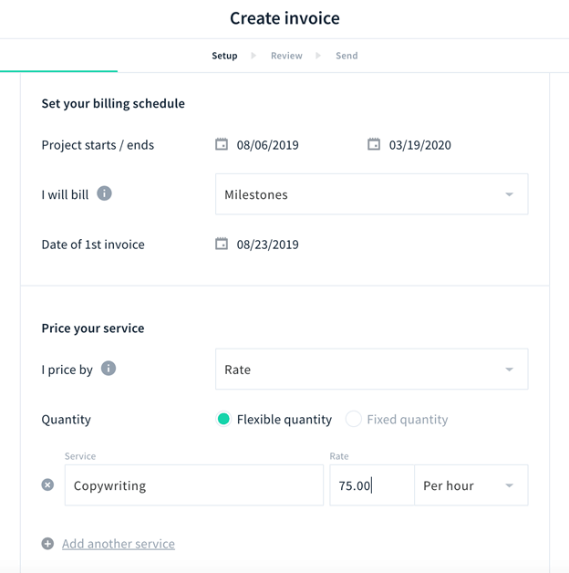 AND CO screenshot - Create invoice