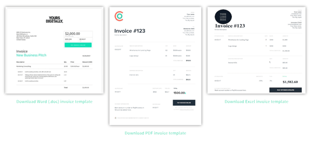 AND CO screenshot - invoice templates