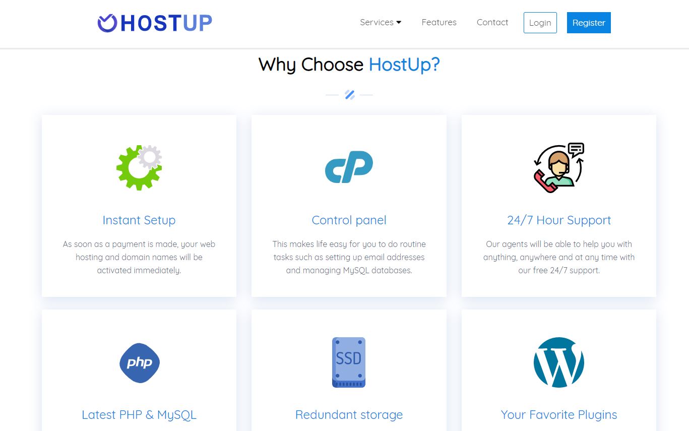 hostup features