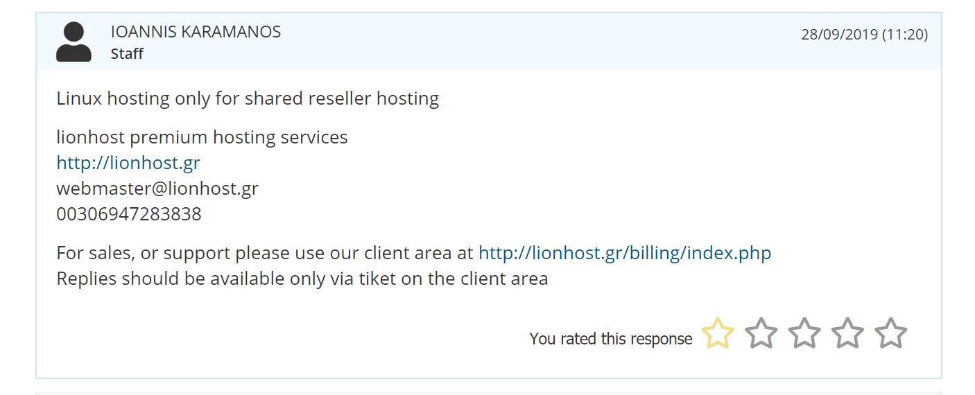 lionhost support