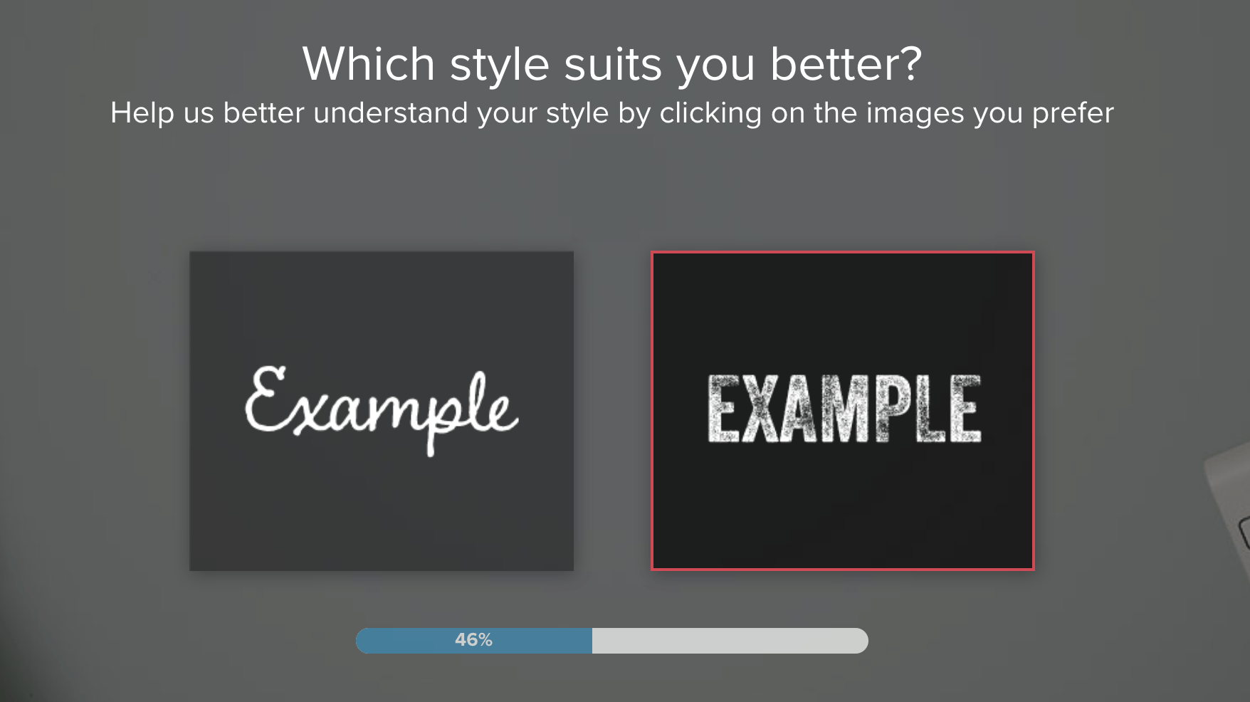 Tailor Brands screenshot - Choose font style