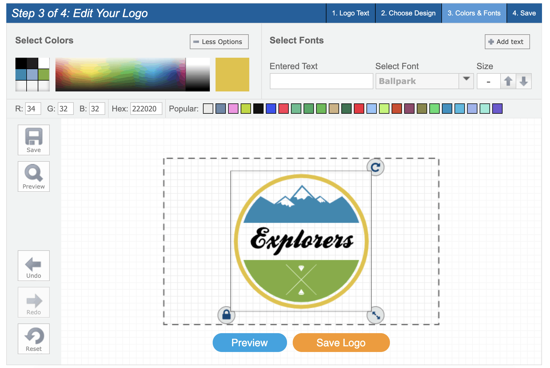 LogoMaker screenshot - Color tool