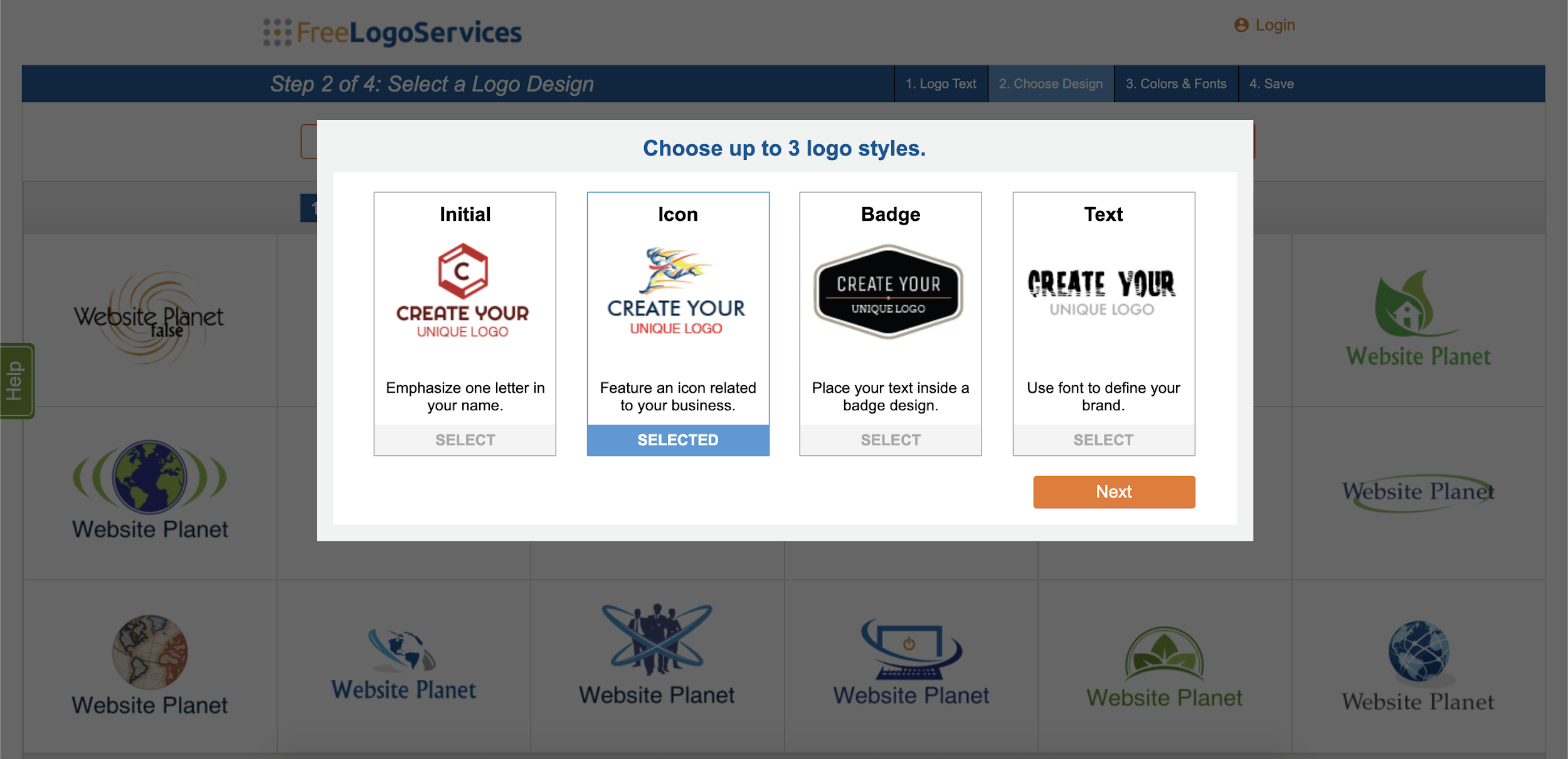 FreeLogoServices review - logo styles screenshot