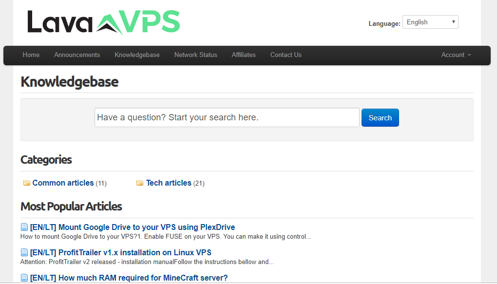 Lava VPS support