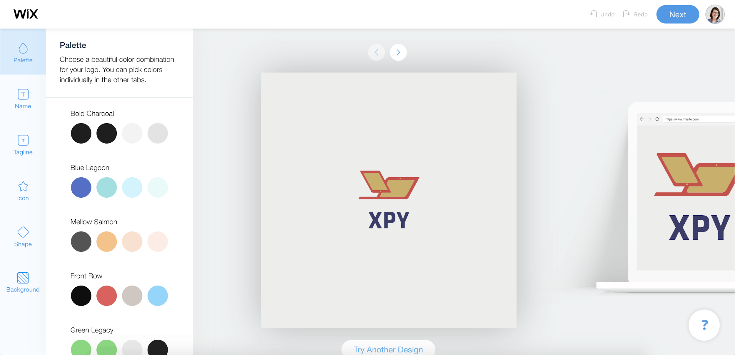 Wix Logo Maker screenshot - Color palettes