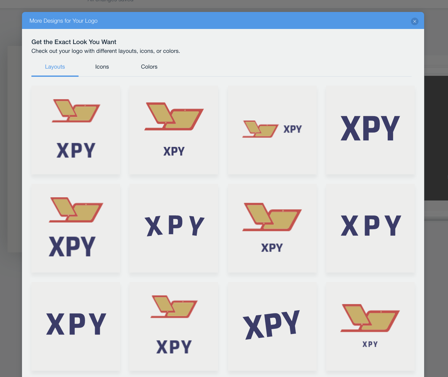 Wix Logo Maker screenshot - Logo layouts
