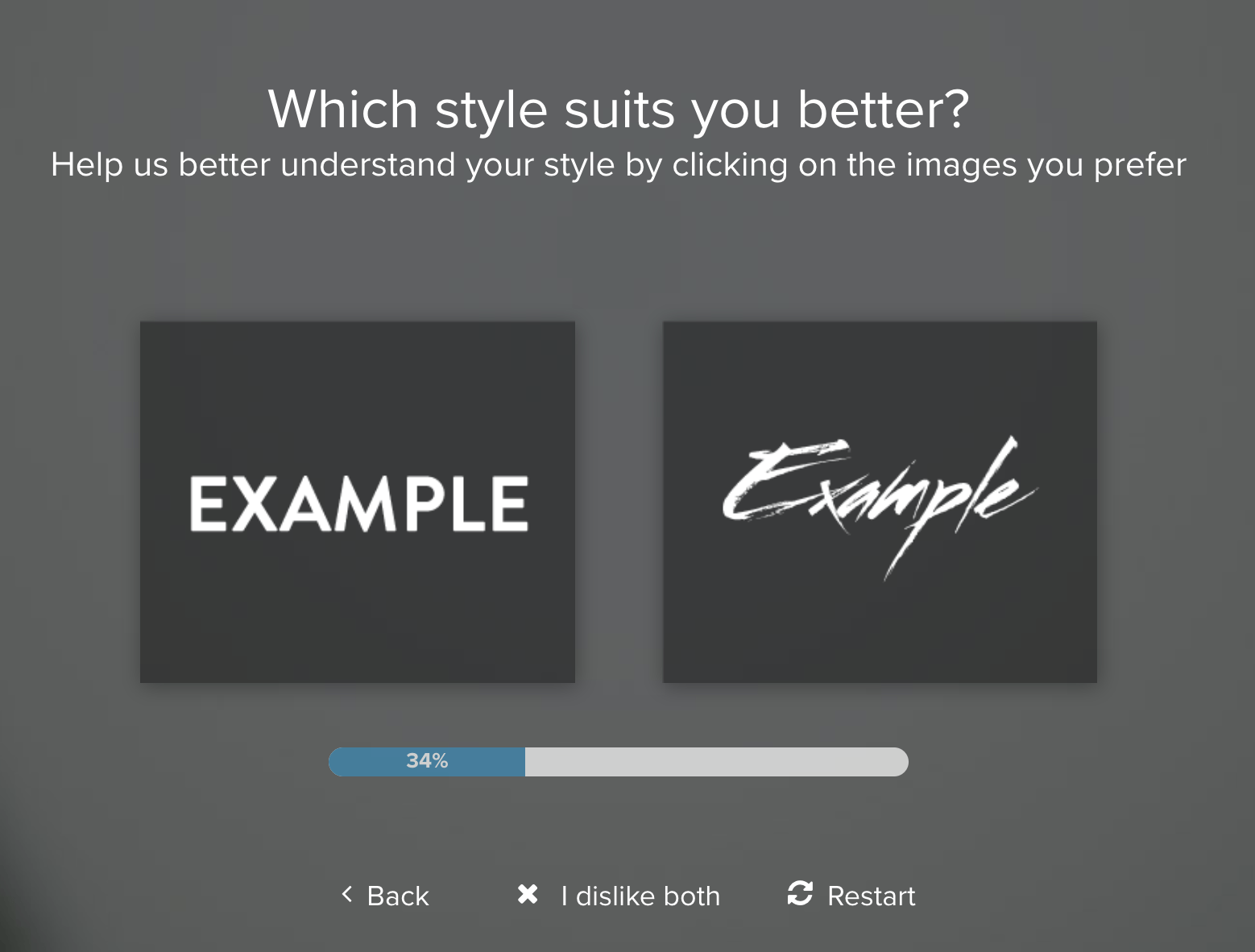 Tailor Brands screenshot - Font Selection