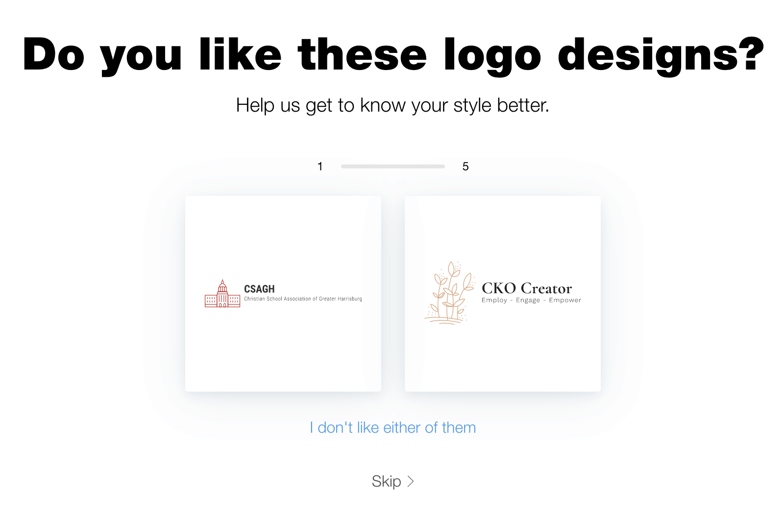 Wix Logo Maker screenshot - Logo styles