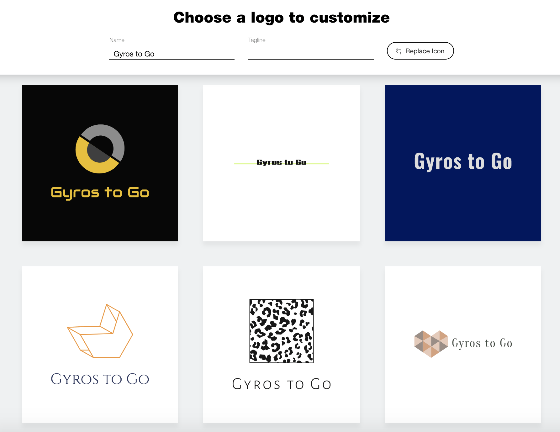 Wix Logo Maker screenshot - AI-generated logos