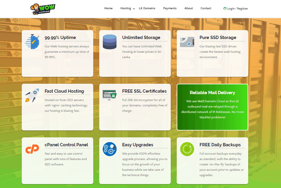 WOW Hosting features