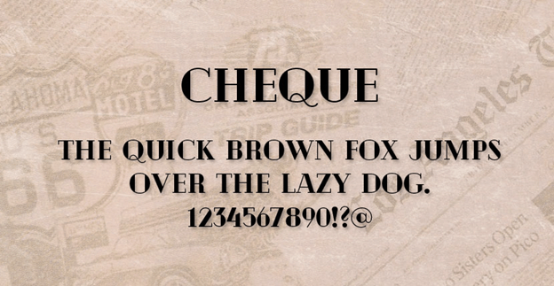 Free font - Cheque