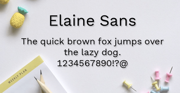 Free font - Elaine Sans