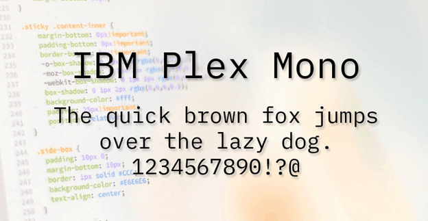 Free font - IBM Plex Mono
