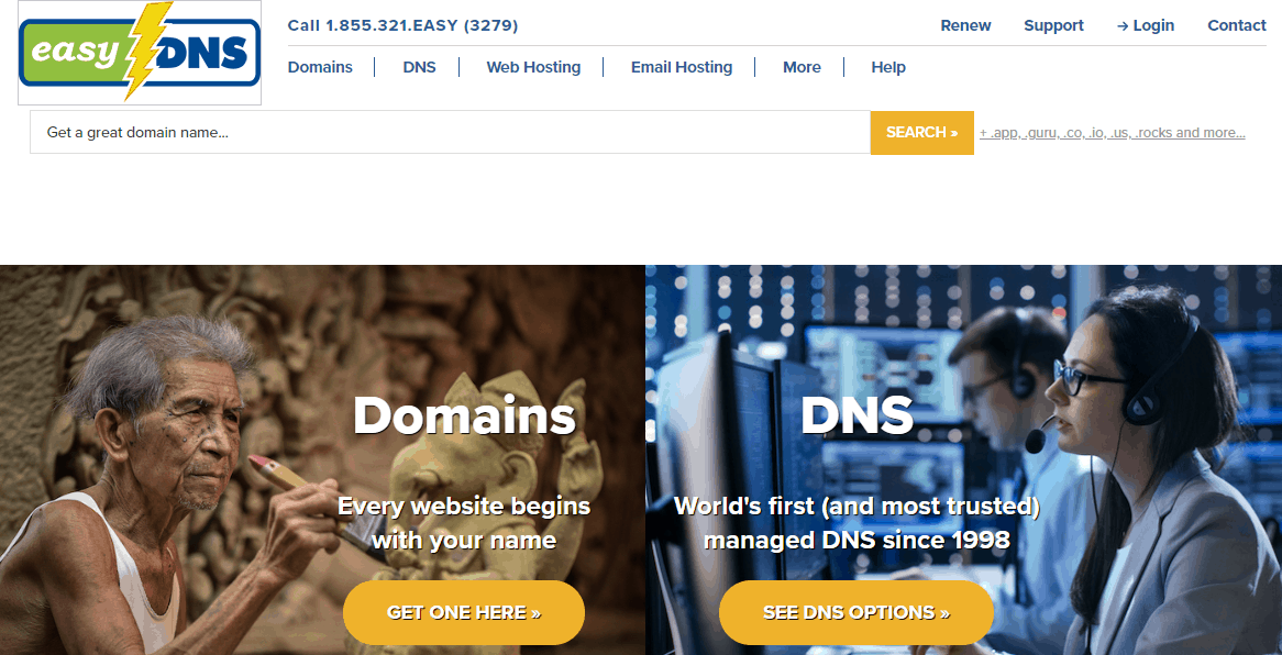easyDNS simple DNS domain registration and website hosting – Power Freedom