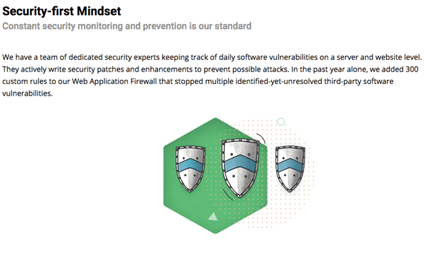 Description of Siteground’s ‘security-first mindset’