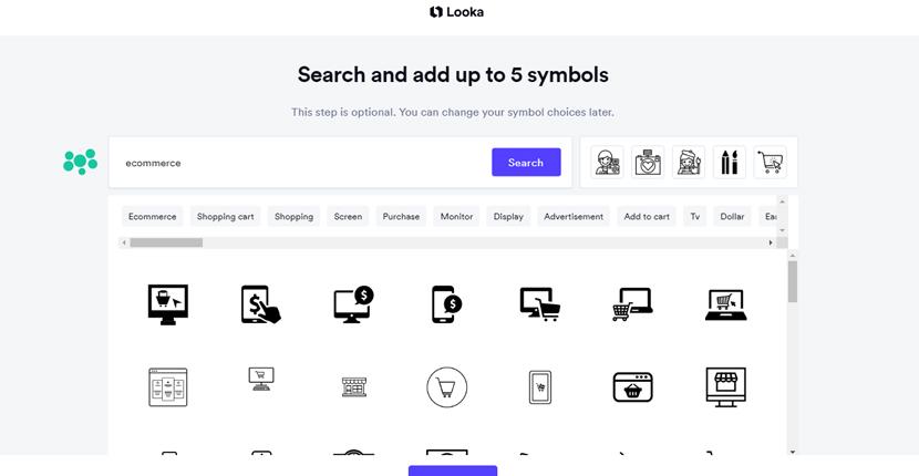 Looka screenshot - icon library