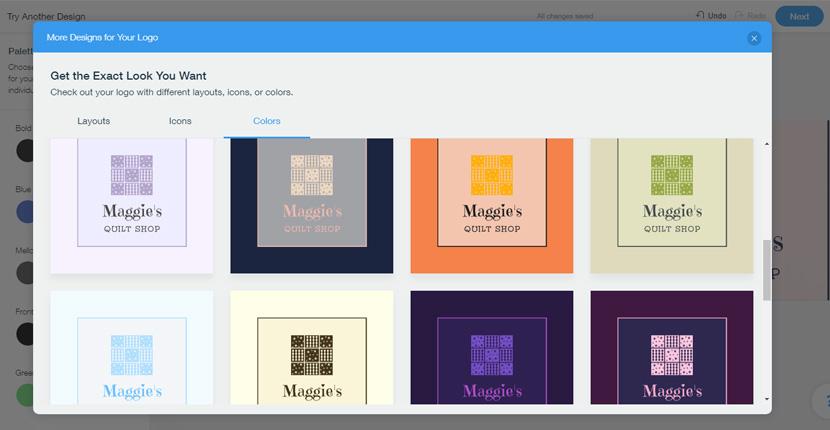 Wix Logo Maker screenshot - Logo variations