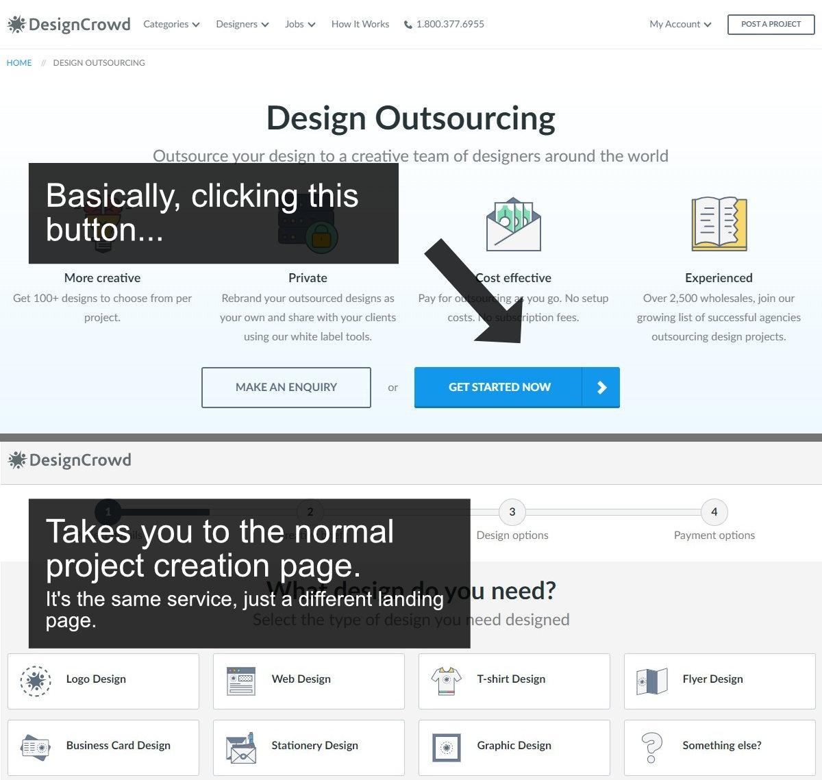 DesignCrowd screenshot - Design Outsourcing