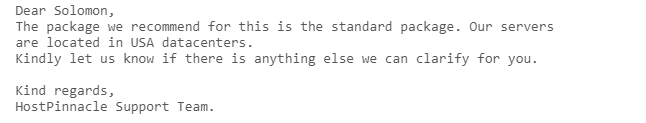 HostPinnacle email