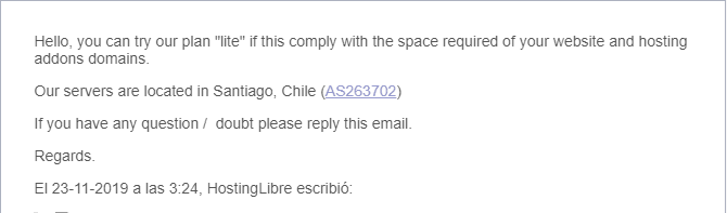 HostingLibre email