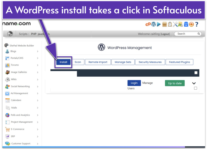 Softaculous App Installer window