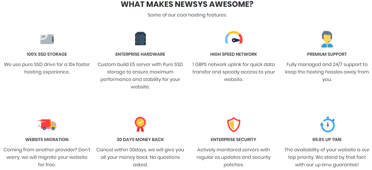 Newsys features