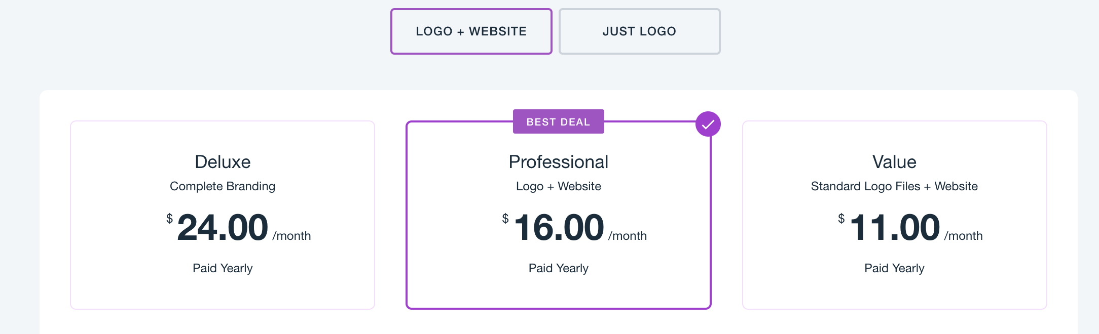 Wix Logo Maker pricing - yearly prices