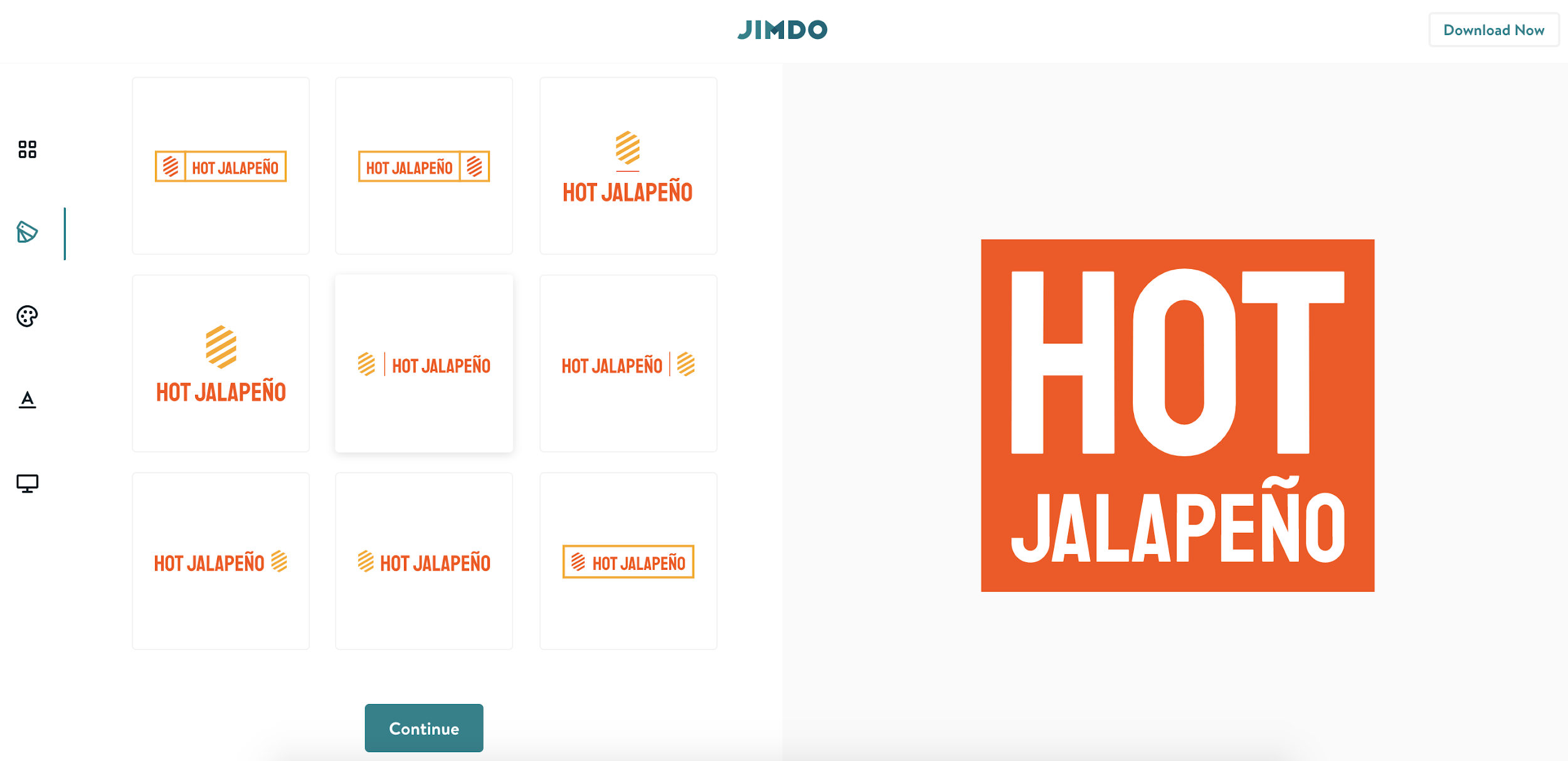 Jimdo Logo Creator screenshot - logo variations