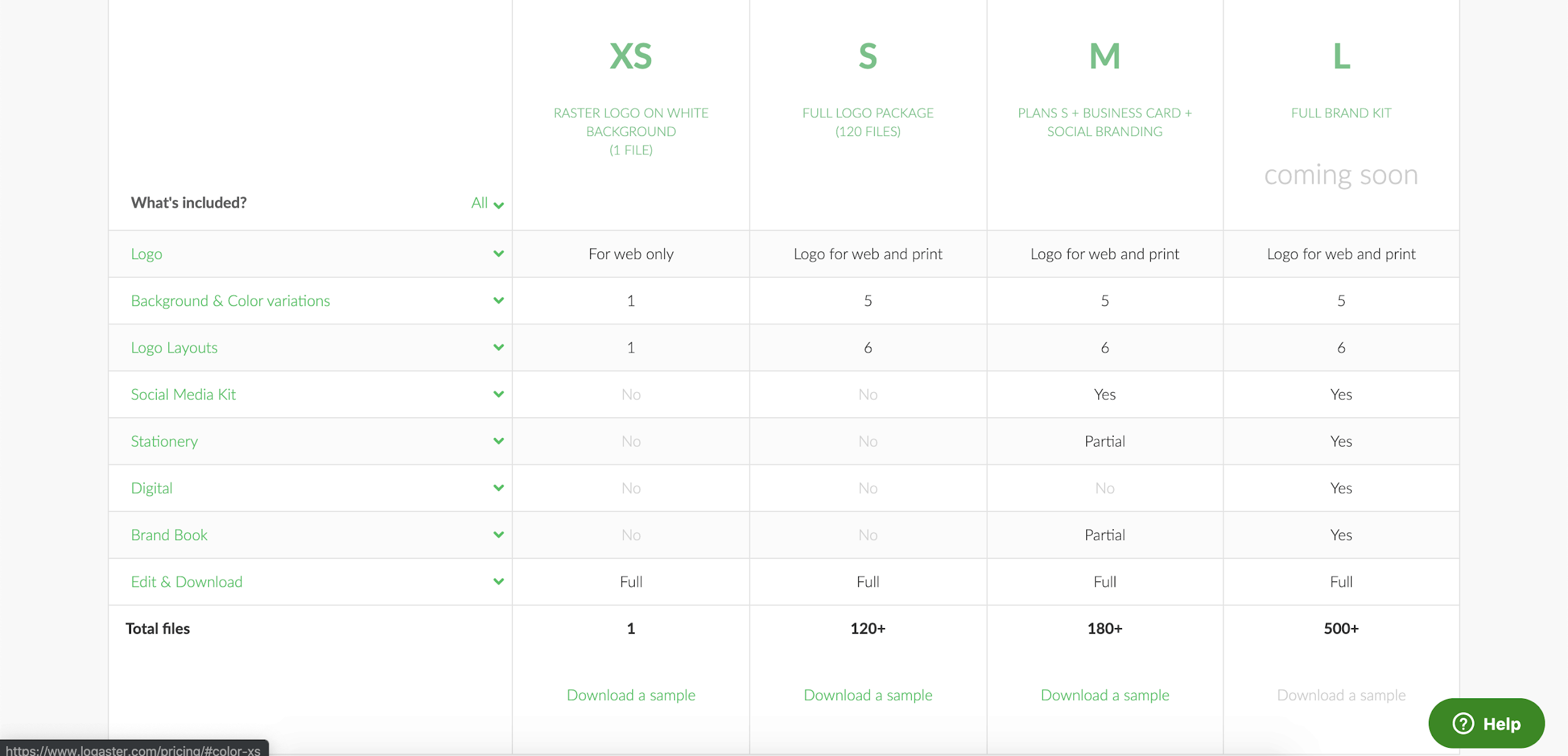 Logaster screenshot - Pricing plans