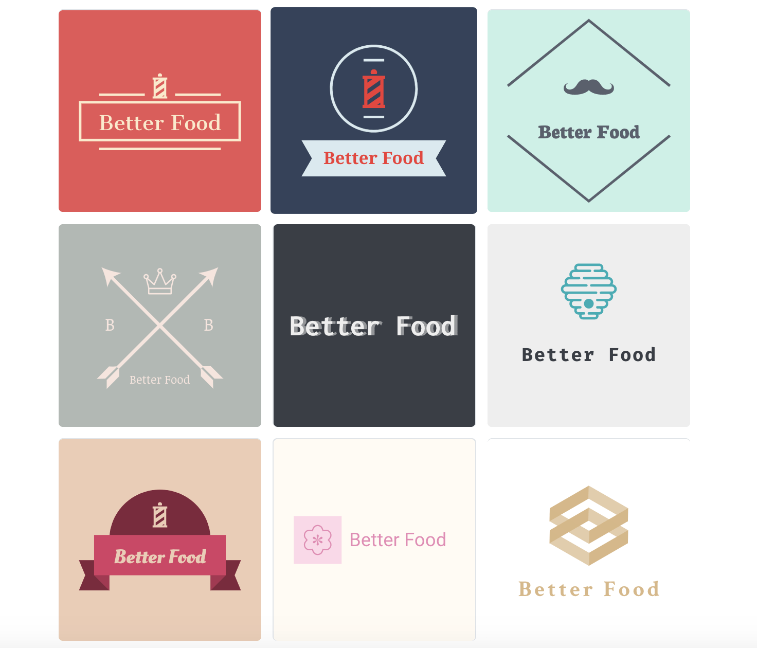 Hatchful screenshot - sample logos