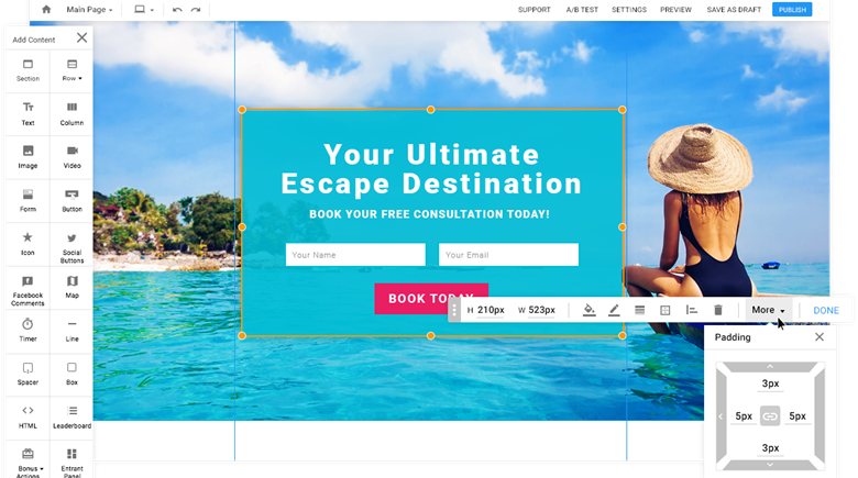 wishpond landing page builder