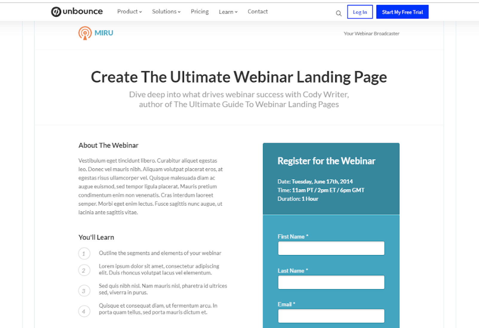 5 Webinar Landing Page Templates CHE CONVERTIRE 2021 Digital Travel