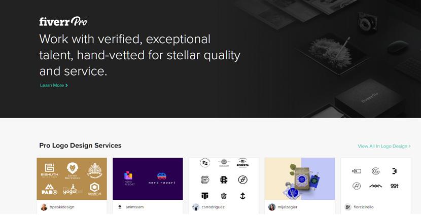Fiverr screenshot - Fiverr Pro Logo Design Services