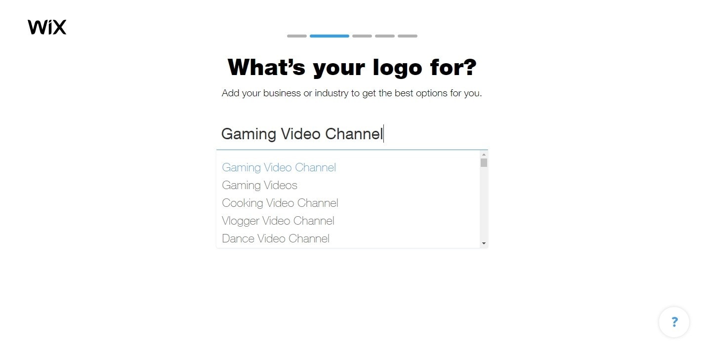 Wix Logo Maker screenshot - What's your logo for?