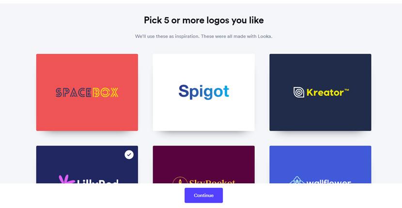 Looka screenshot - Pick logo styles