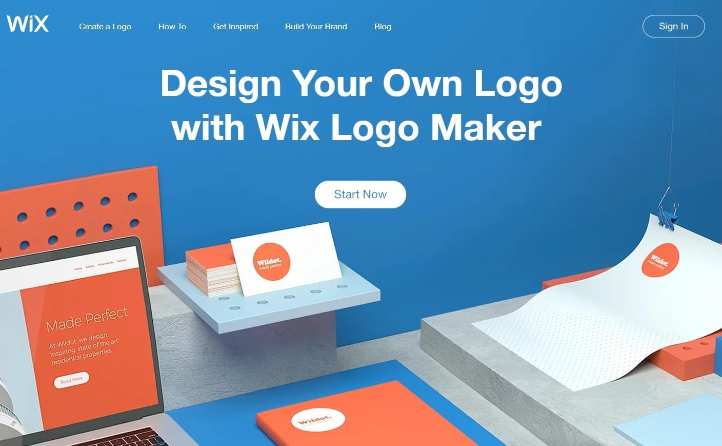 Wix Logo Maker screenshot - Homepage