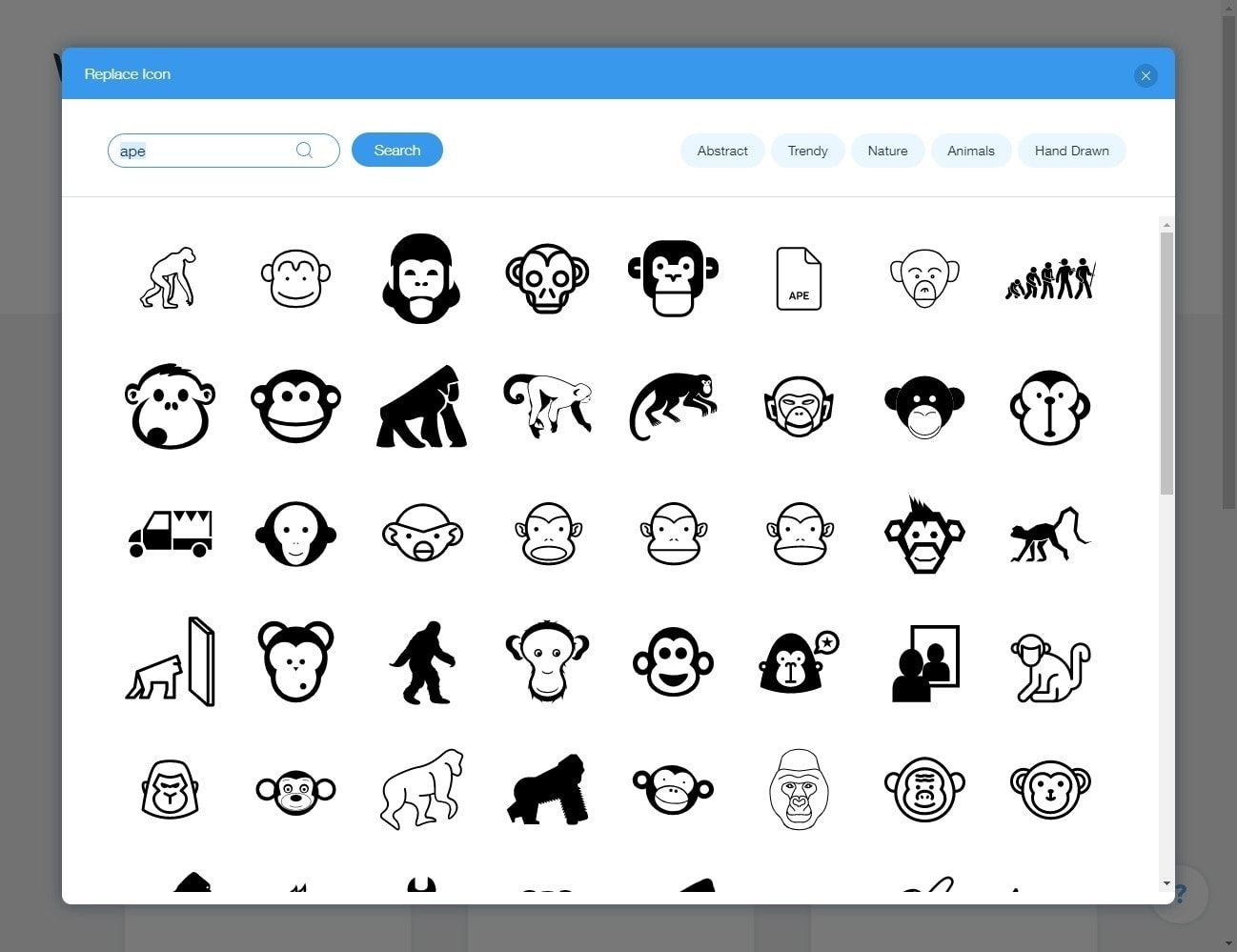 Wix Logo Maker screenshot - Icon library