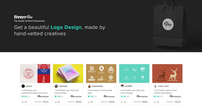 Fiverr screenshot - Fiverr Pro logo designers