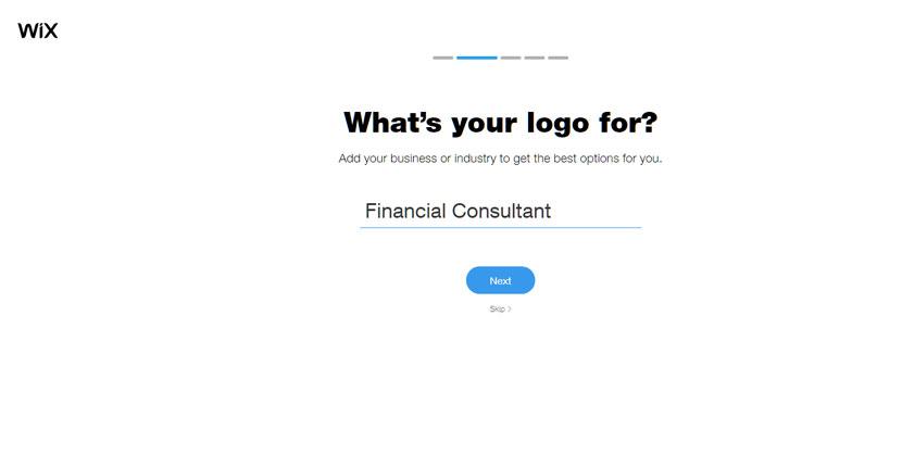 Wix Logo Maker screenshot - What's your logo for?