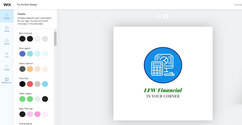 Wix Logo Maker screenshot - Logo editor