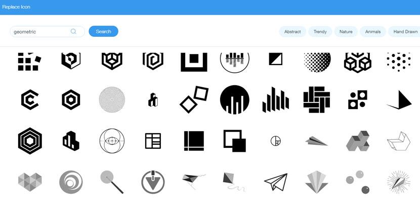 Wix Logo Maker screenshot - Icon library