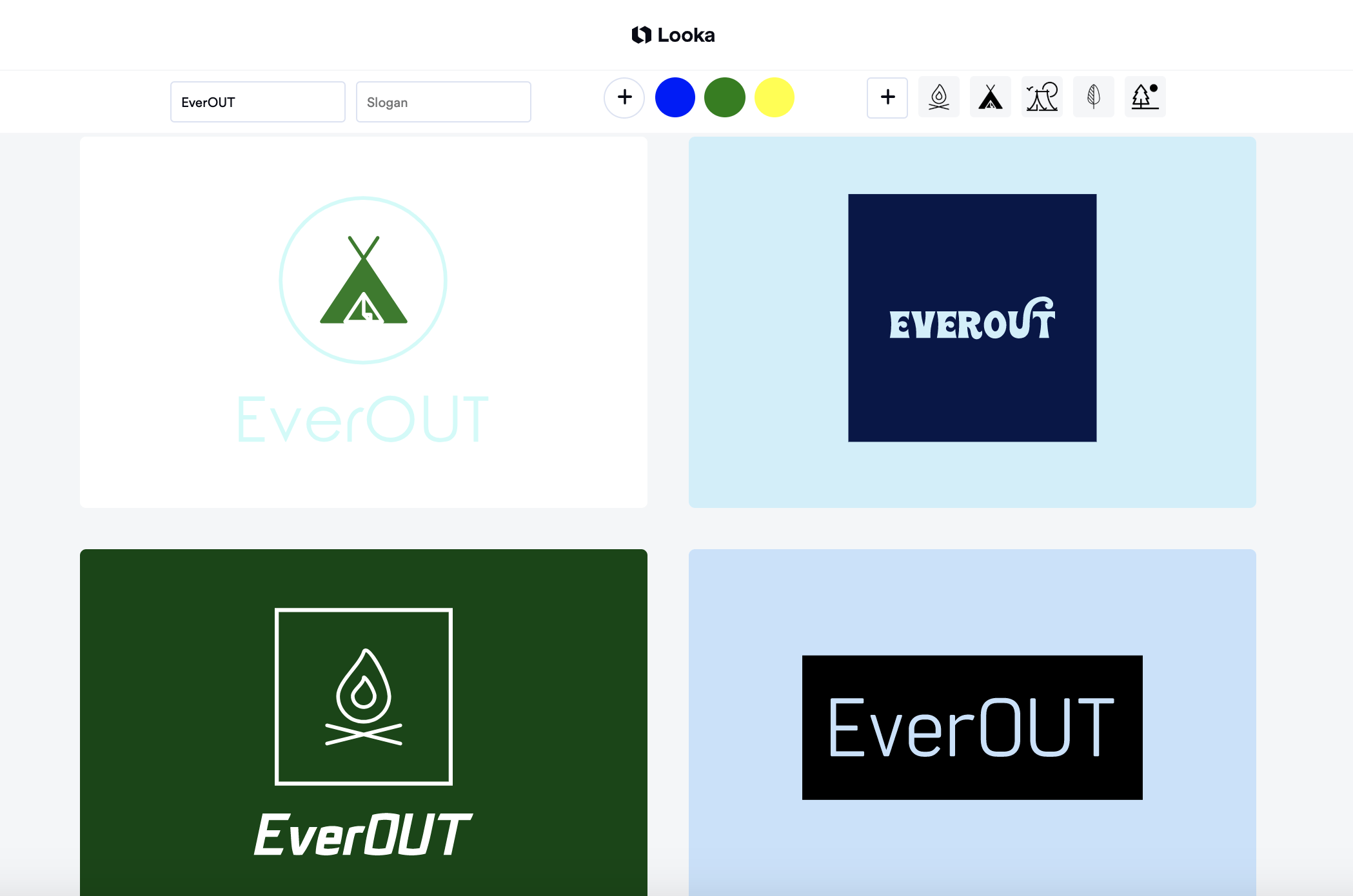 Looka screenshot - generated nature logos