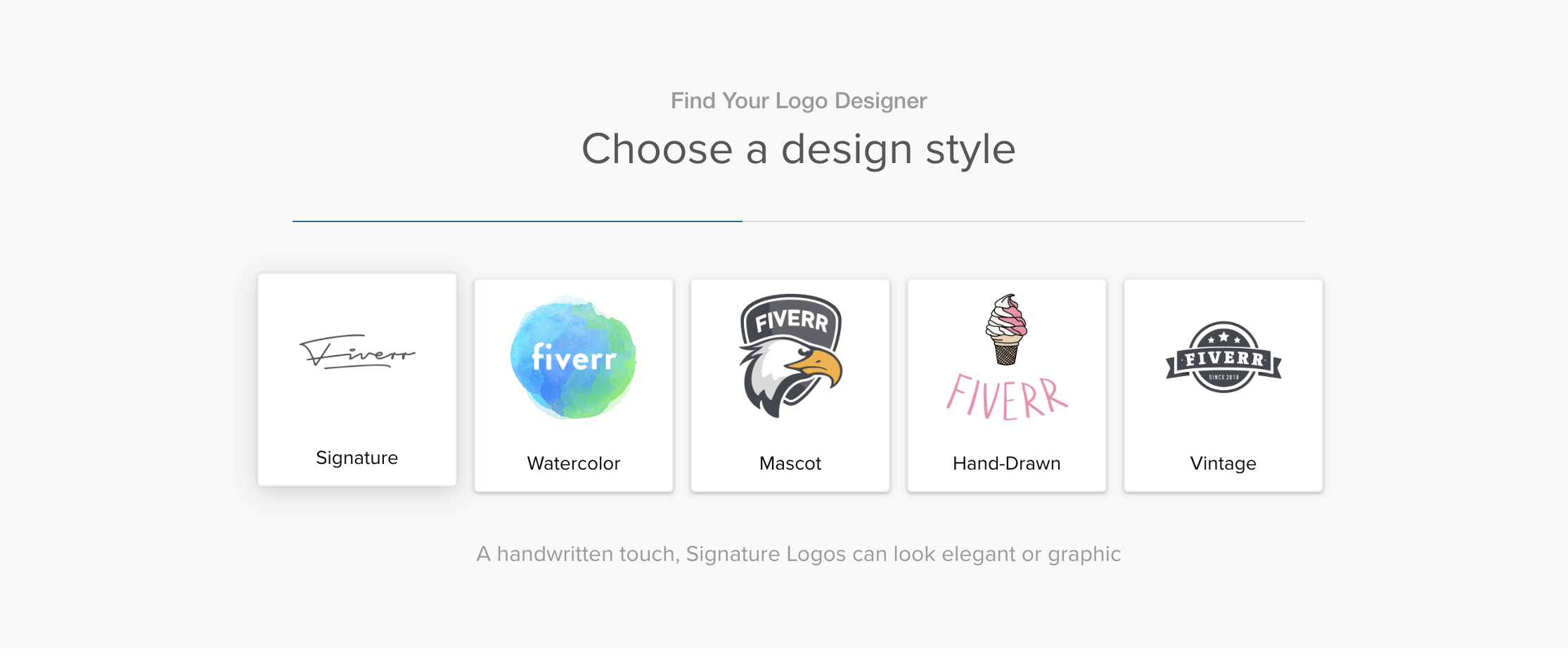 Fiverr screenshot - Logo design search wizard