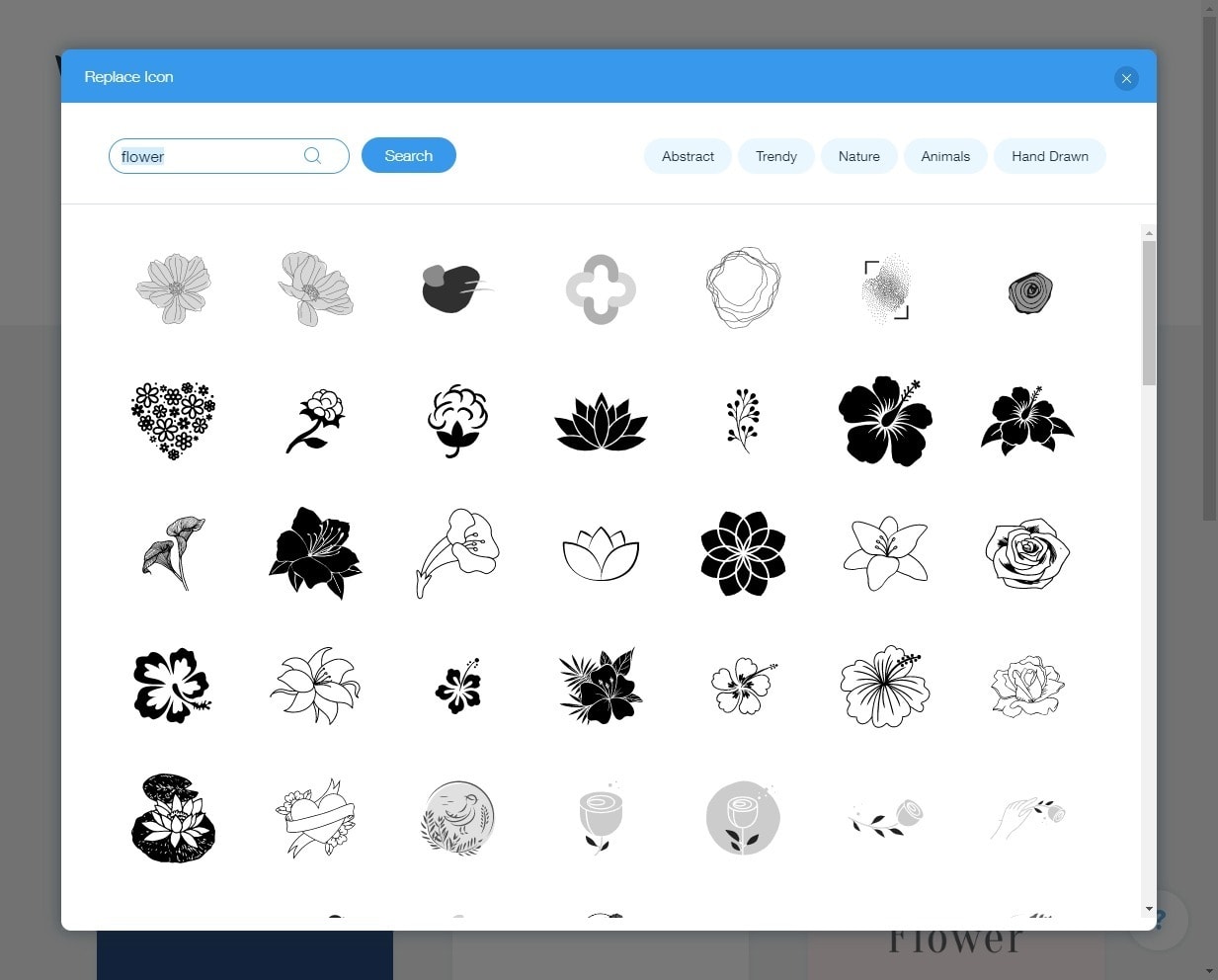 Wix Logo Maker screenshot - Icon library