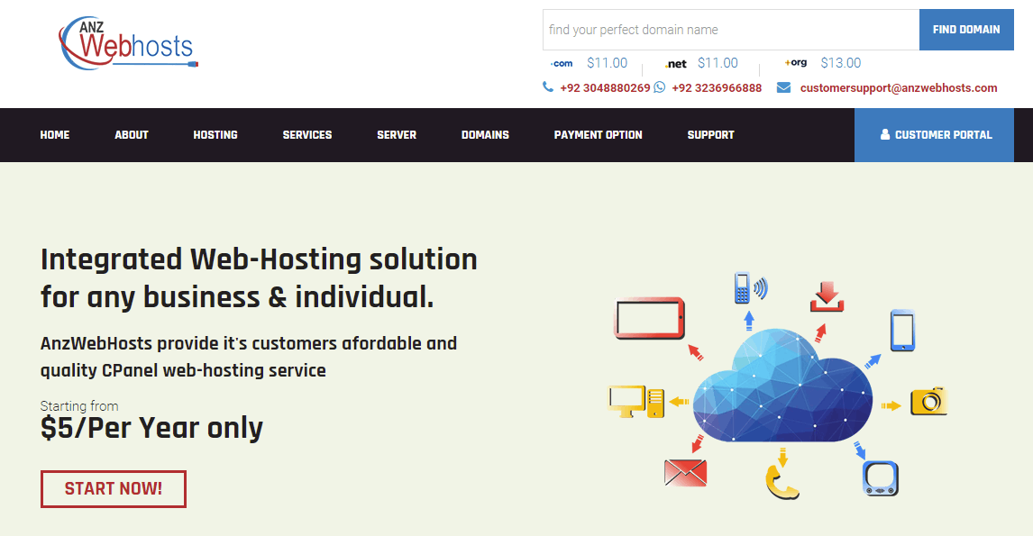 Anz Web Hosts Best CPanel Web Hosting Pakistan