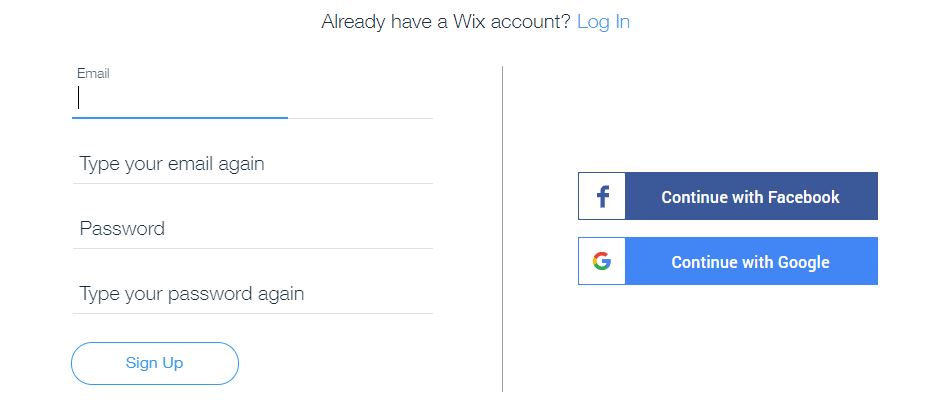 Wix Logo Maker screenshot - Account signup