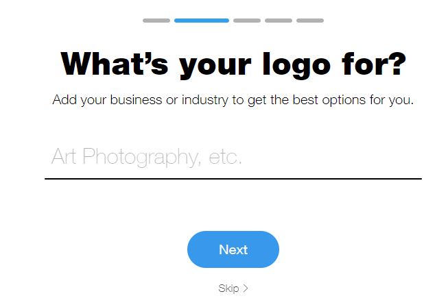 Wix Logo Maker screenshot - add industry